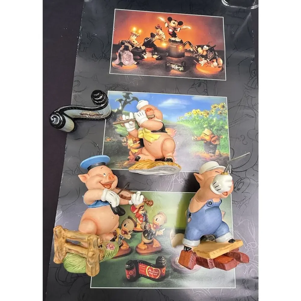 Walt Disney Classics Collection Three Little Pigs All 3 W Title Plaque & Poster!